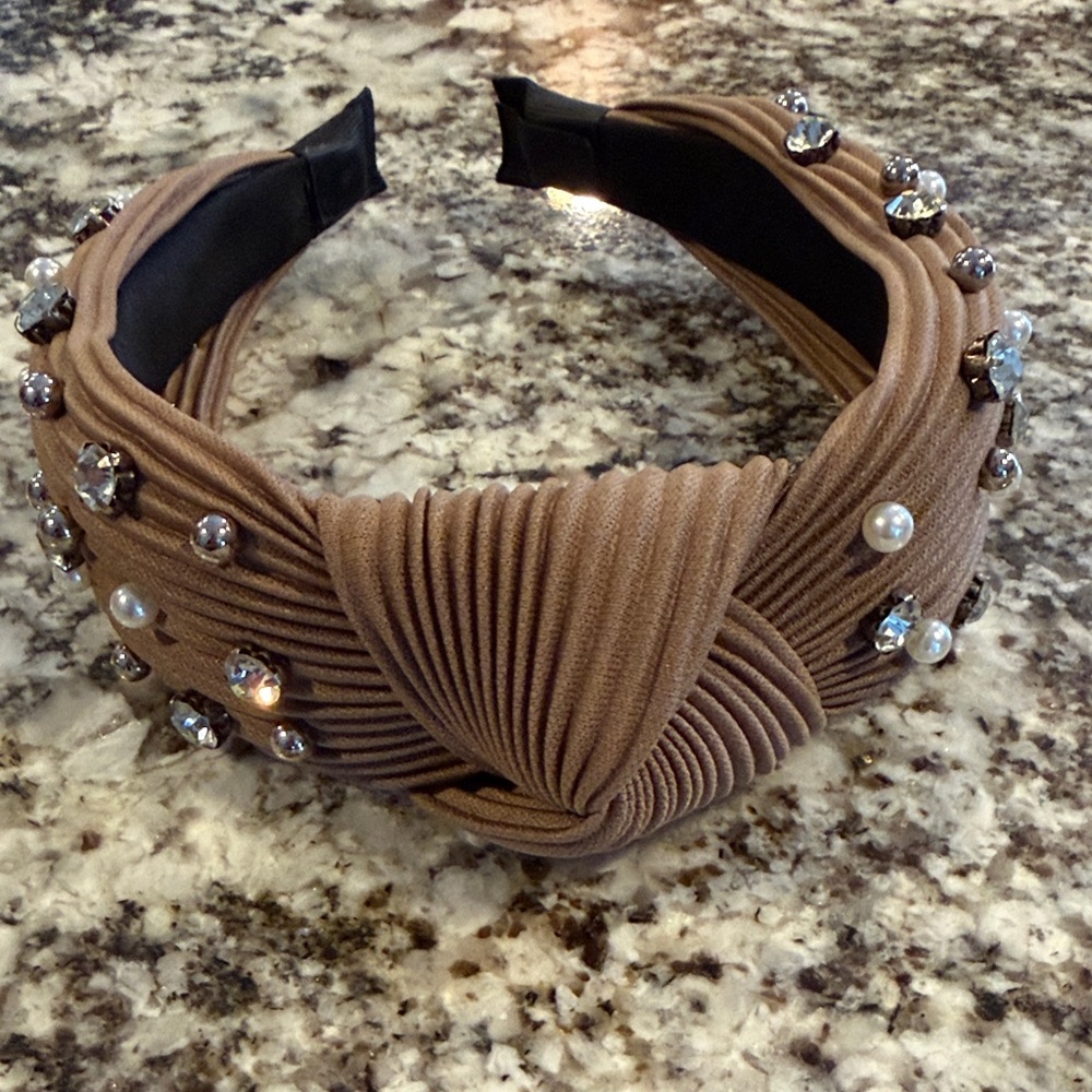 Elegant Brown Embellished Headband